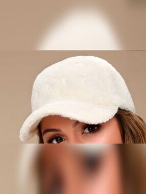 Cozy Off-White Sherpa Baseball Cap